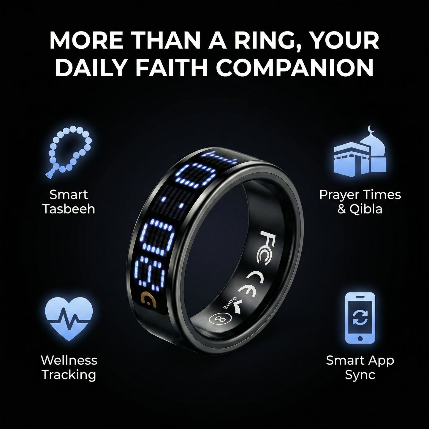 iTasbeeh Salam Ring SQ666（Ships within 7 to 15 days）