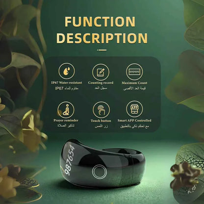 iTasbeeh SQ976 Smart Zikr Ring – Digital Tasbeeh Counter with Prayer-Reminder & App Sync