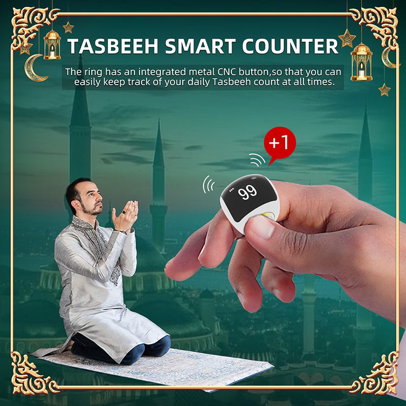 iTasbeeh QB709 Zikr Ring – Ceramic Smart Tasbeeh Counter with Prayer Alerts