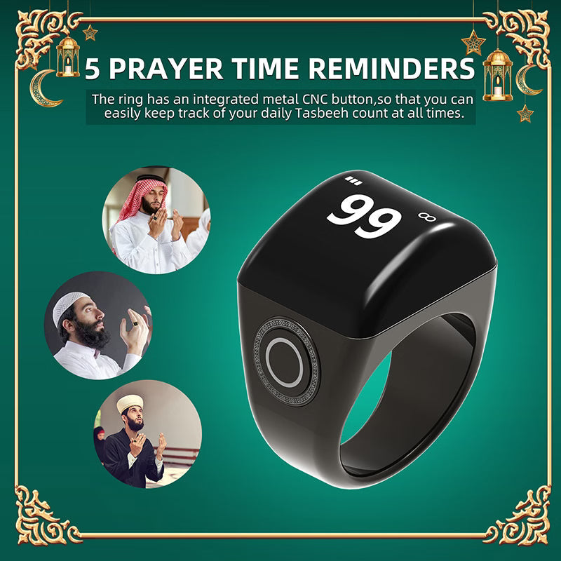 iTasbeeh QB702 Zikr Ring – Smart Digital Tasbeeh Counter with Prayer Alerts