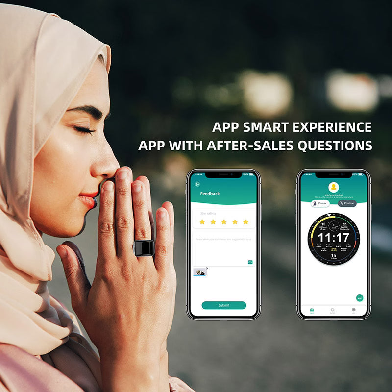 خاتم الذكر آي تسبيح QB702 - عداد تسبيح رقمي ذكي مع تنبيهات للصلاة