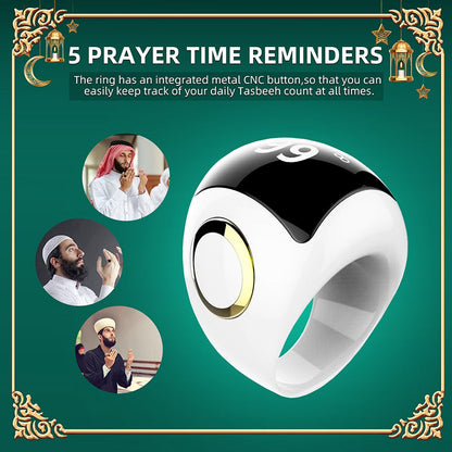 iTasbeeh QB709 Zikr Ring – Ceramic Smart Tasbeeh Counter with Prayer Alerts