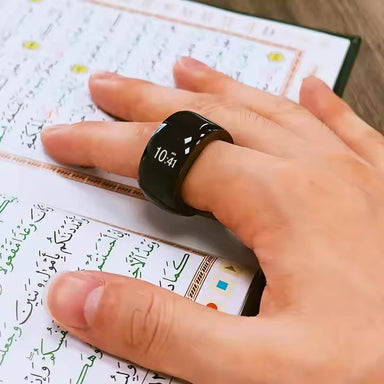 خاتم الذكر الذكي iTasbeeh SQ668 - عداد تسبيح رقمي مع تنبيهات الأذان ومزامنة التطبيقات