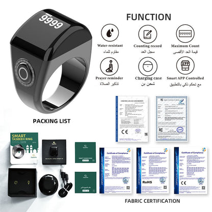 iTasbeeh QB702 Zikr Ring – Smart Digital Tasbeeh Counter with Prayer Alerts