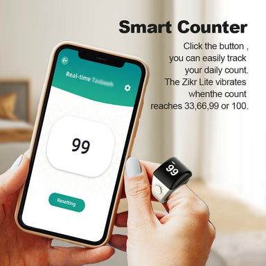 خاتم الذكر iTasbeeh QB702 Lite - عداد تسبيح ذكي خفيف الوزن مع تنبيهات للصلاة